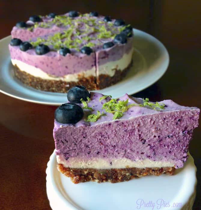 Blueberry Lime Vegan Cheesecake | Pretty Pies