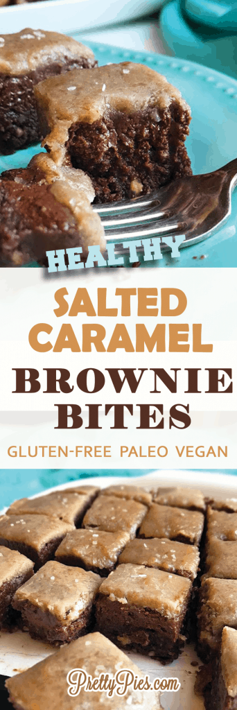 Salted Caramel Brownie Bites - free from dairy, gluten, grains and SUGAR (Paleo, Vegan) - PrettyPies.com