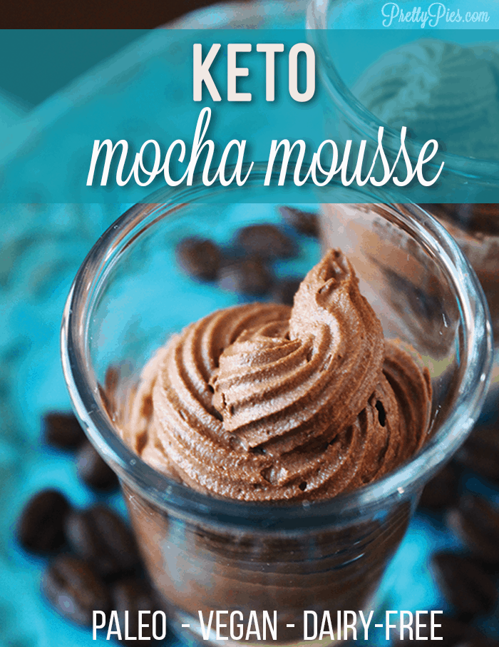 Easy keto chocolate mousse with a coffee kick! Dairy-free and no artificial sweeteners. #ketodessert #healthyrecipes #keto #lowcarb recipe from #PrettyPies