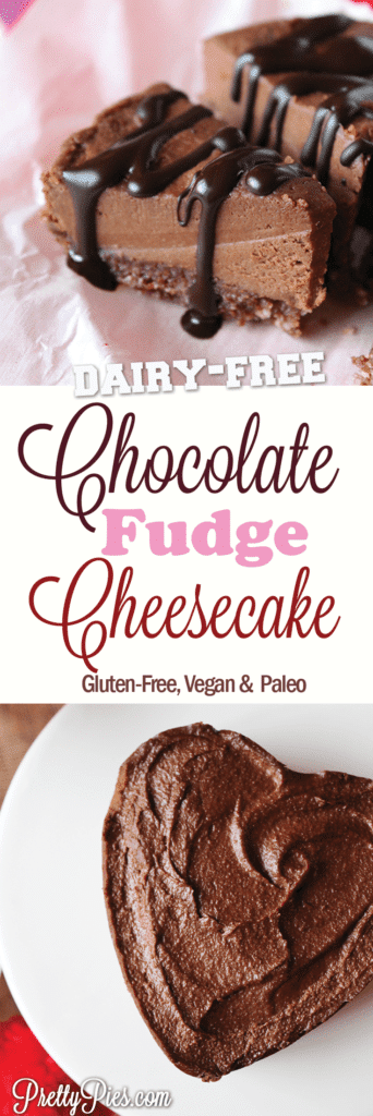 Chocolate Fudge Cheesecake (Paleo, Vegan) PrettyPies.com