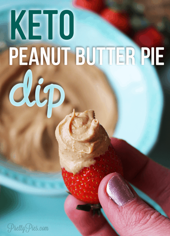 This keto Peanut Butter Pie Dip is the ultimate craving quencher. Tastes so sinfully delicious, you'd never guess it's sugar-free & dairy-free. Full of healthy fats to keep you satisfied. #keto #healthydesserts #prettypies