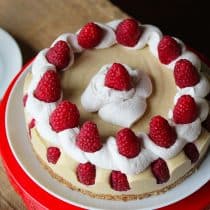 White Chocolate Raspberry Cheesecake (Vegan, Paleo) PrettyPies.com