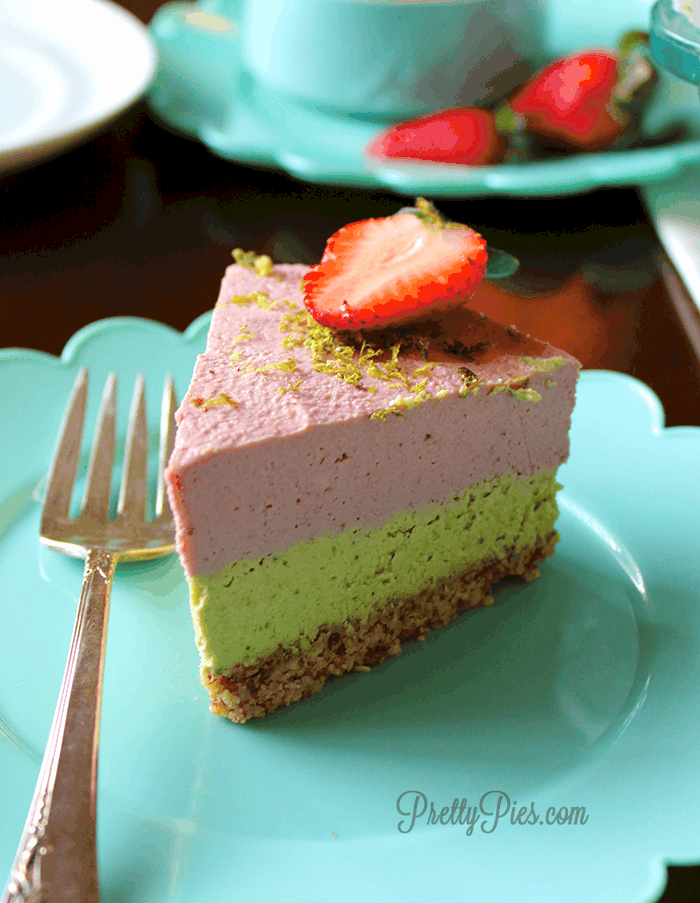 Strawberry Lime Cheesecake (Vegan, Paleo) PrettyPies.com