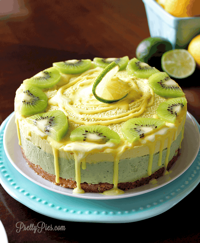 Lemon Lime Cheesecake (:ow-Carb, Vegan, Paleo) PrettyPies.com