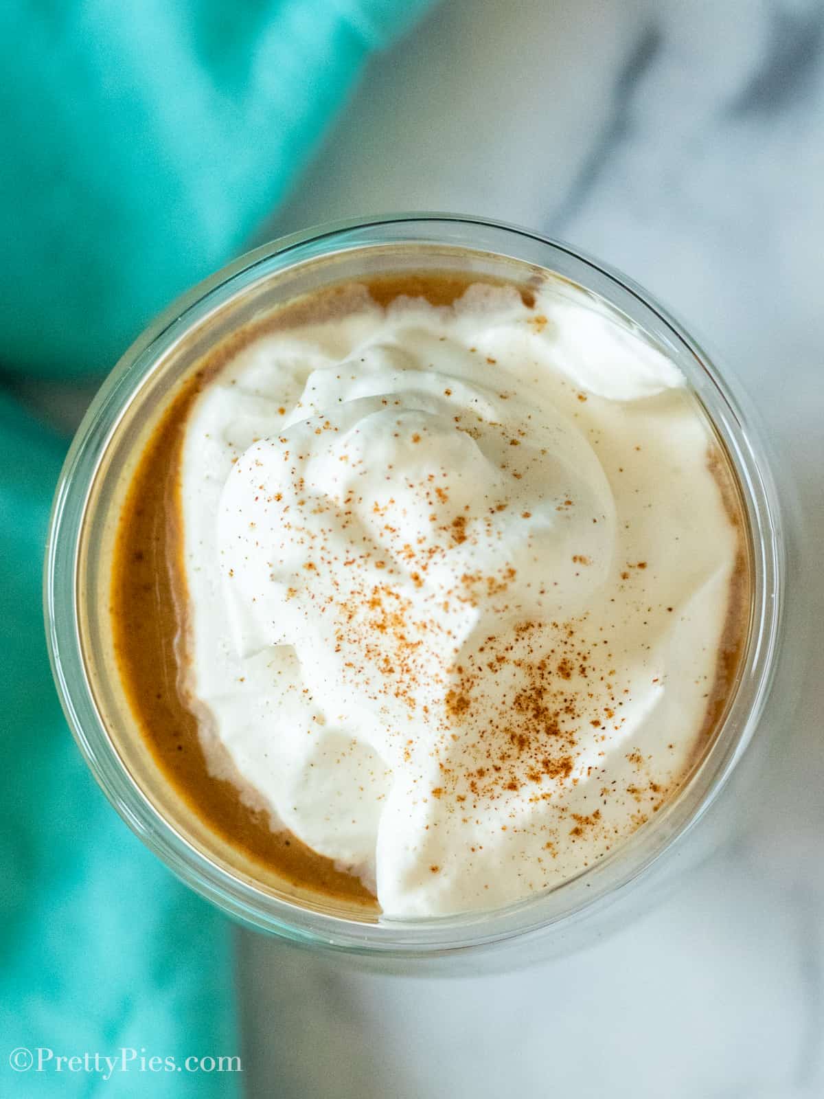 Overhead shot of Low-Carb Dairy-Free Pumpkin Frap