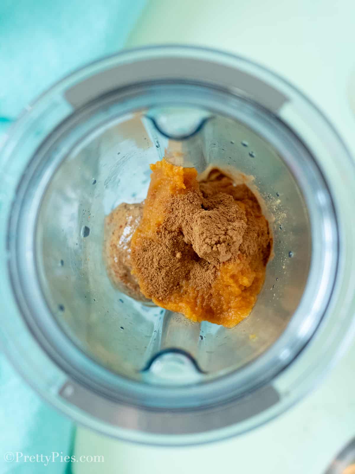 Low-Carb Dairy-Free Pumpkin Frap ingredients in a blender cup