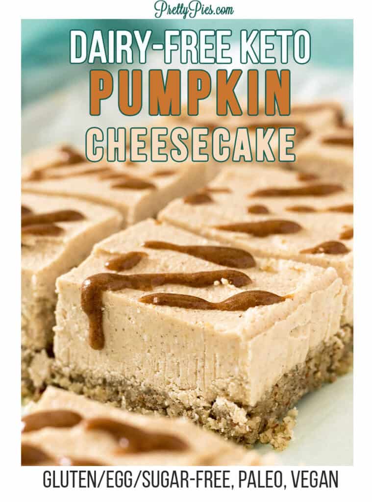 Pumpkin Cheesecake Bars - Dairy-Free Keto, PrettyPies.com