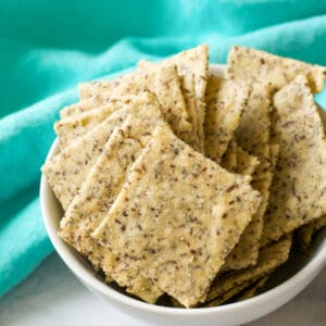 bowl of low carb crackers